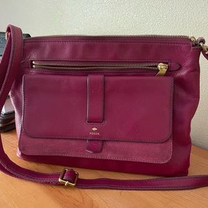 Crossbody fossil leather bag